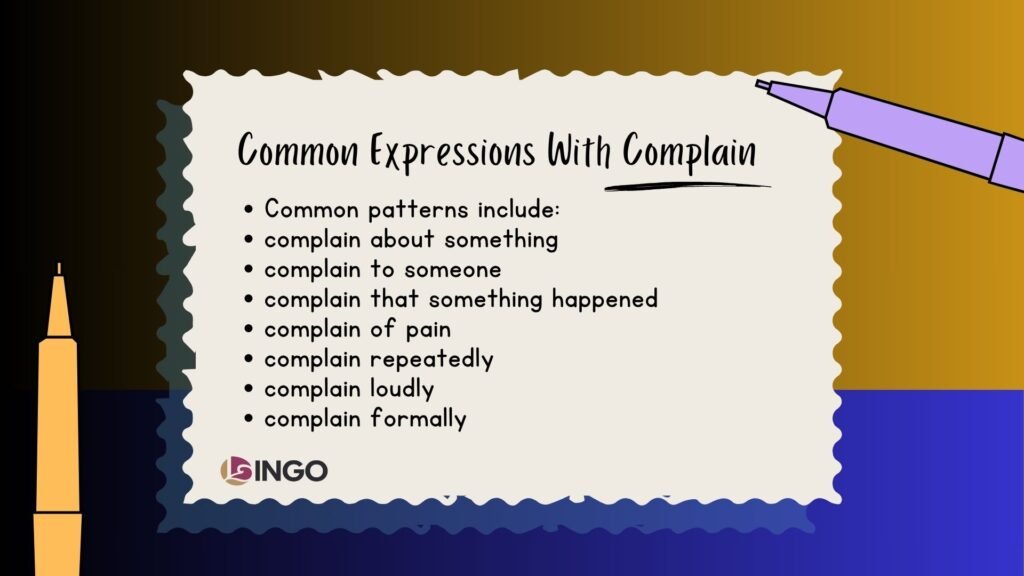 Common Expressions With Complain