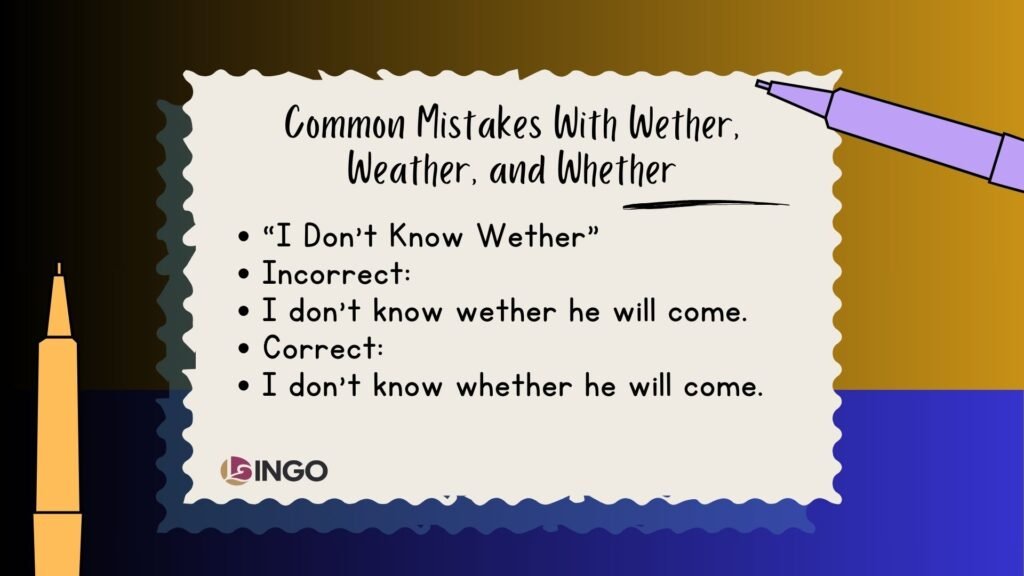 Common Mistakes With Wether Weather and Whether