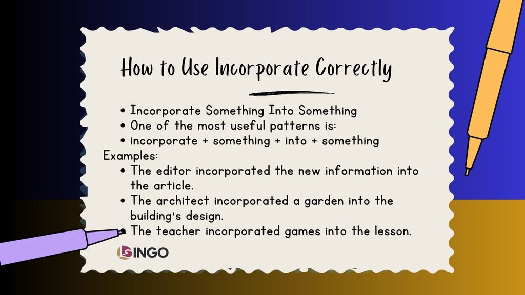 How to Use Incorporate Correctly