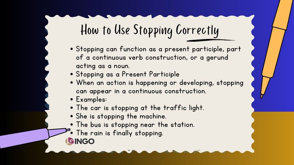 How to Use Stopping Correctly