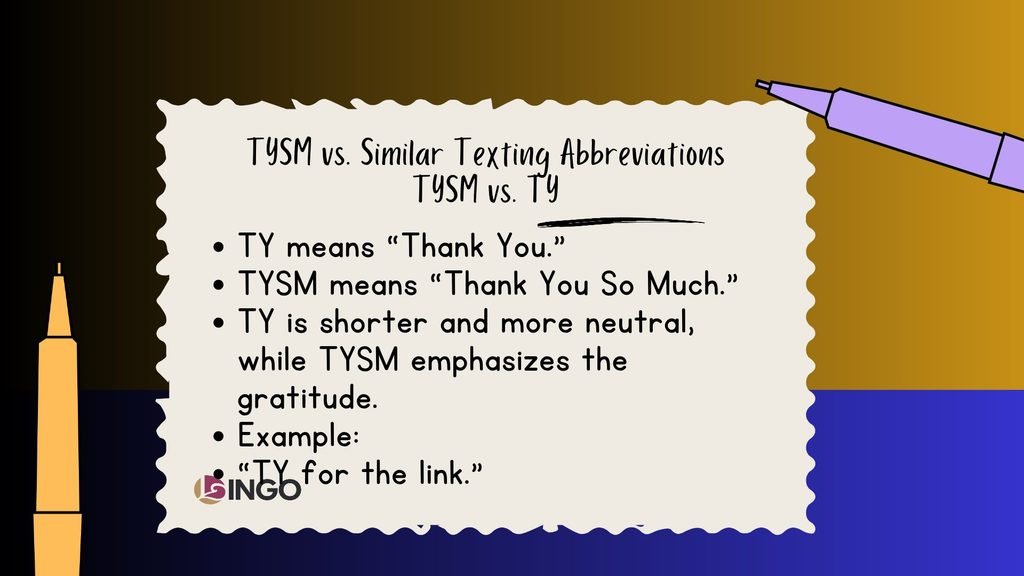TYSM vs. Similar Texting Abbreviations TYSM vs. TY