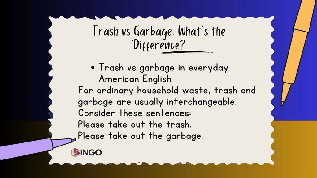 Trash vs garbage in everyday American English