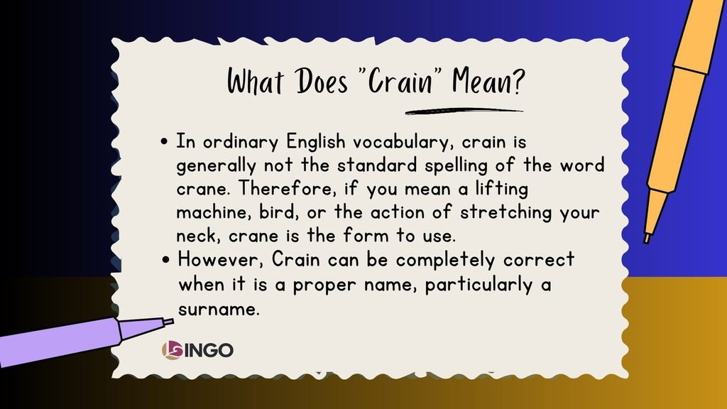 What Does Crain Mean