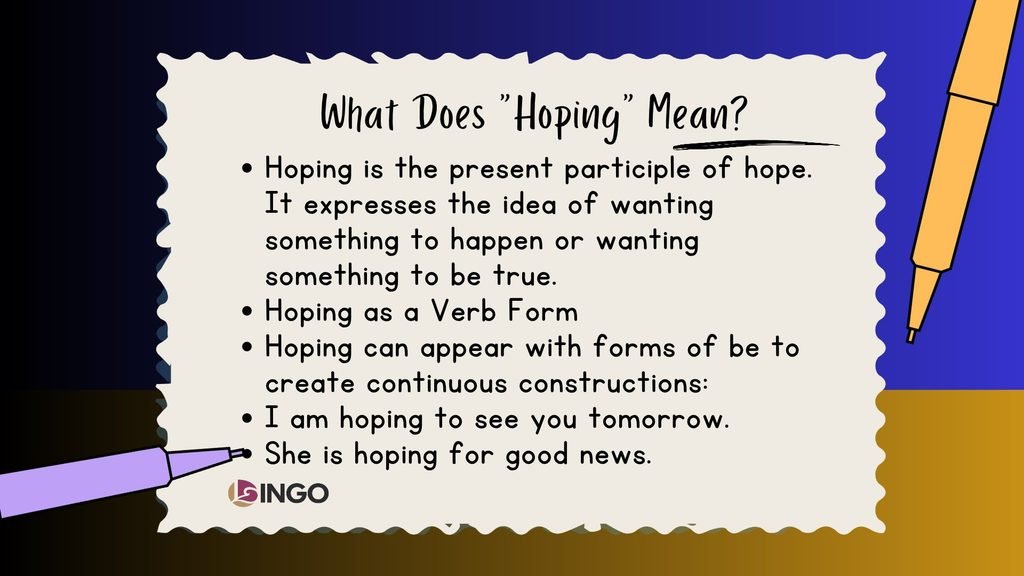 What Does Hoping Mean 1