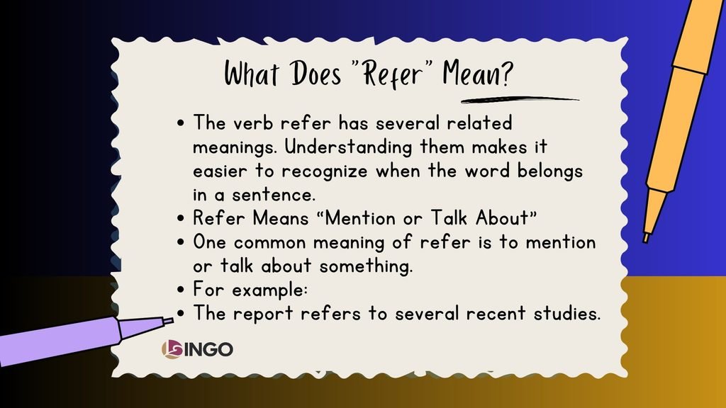 What Does Refer Mean
