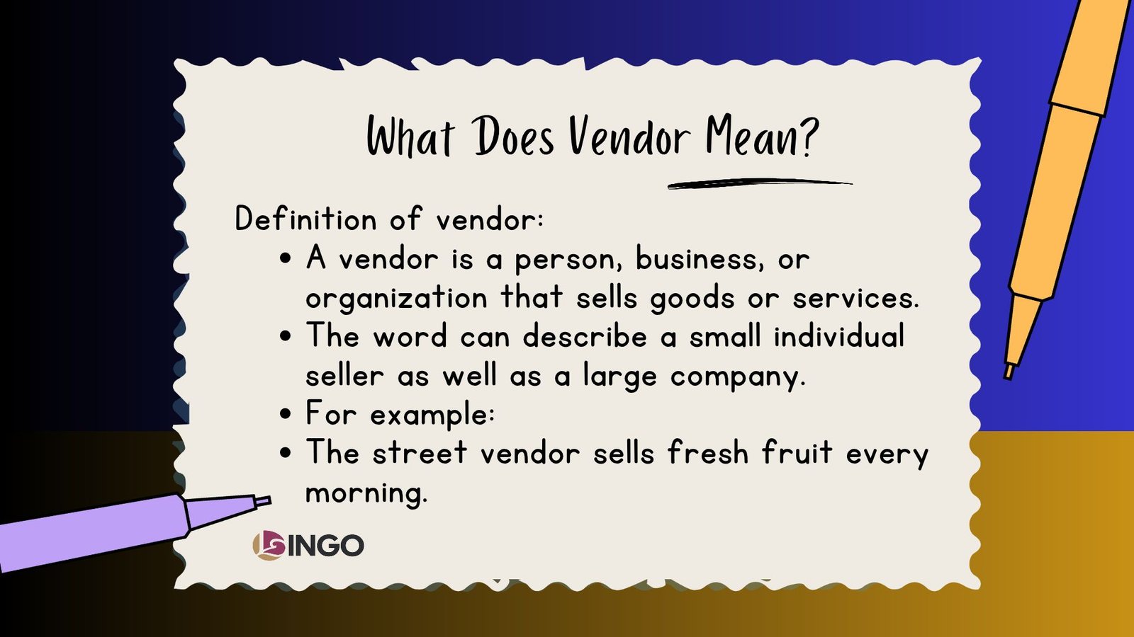 What Does Vendor Mean