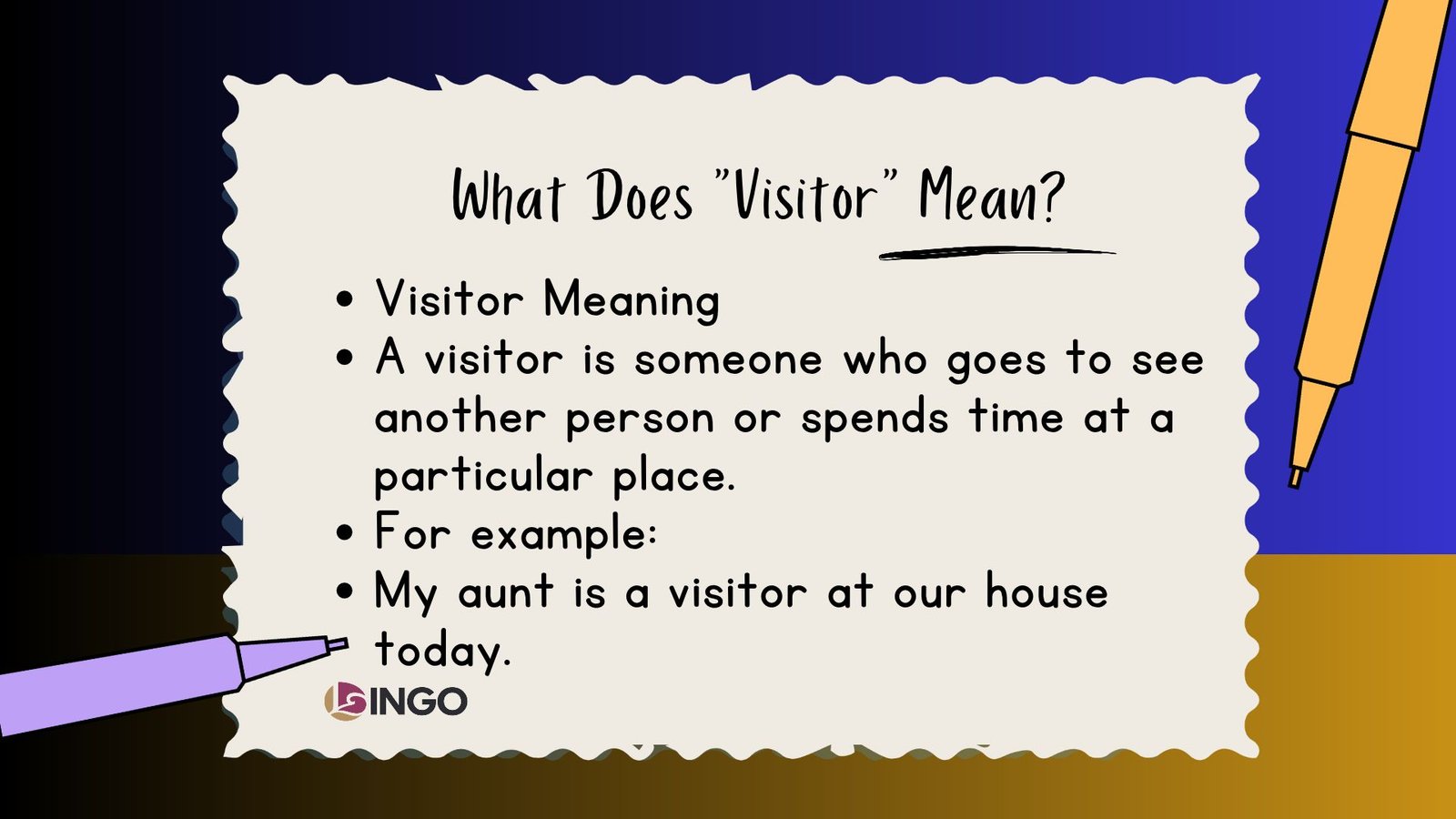 What Does Visitor Mean