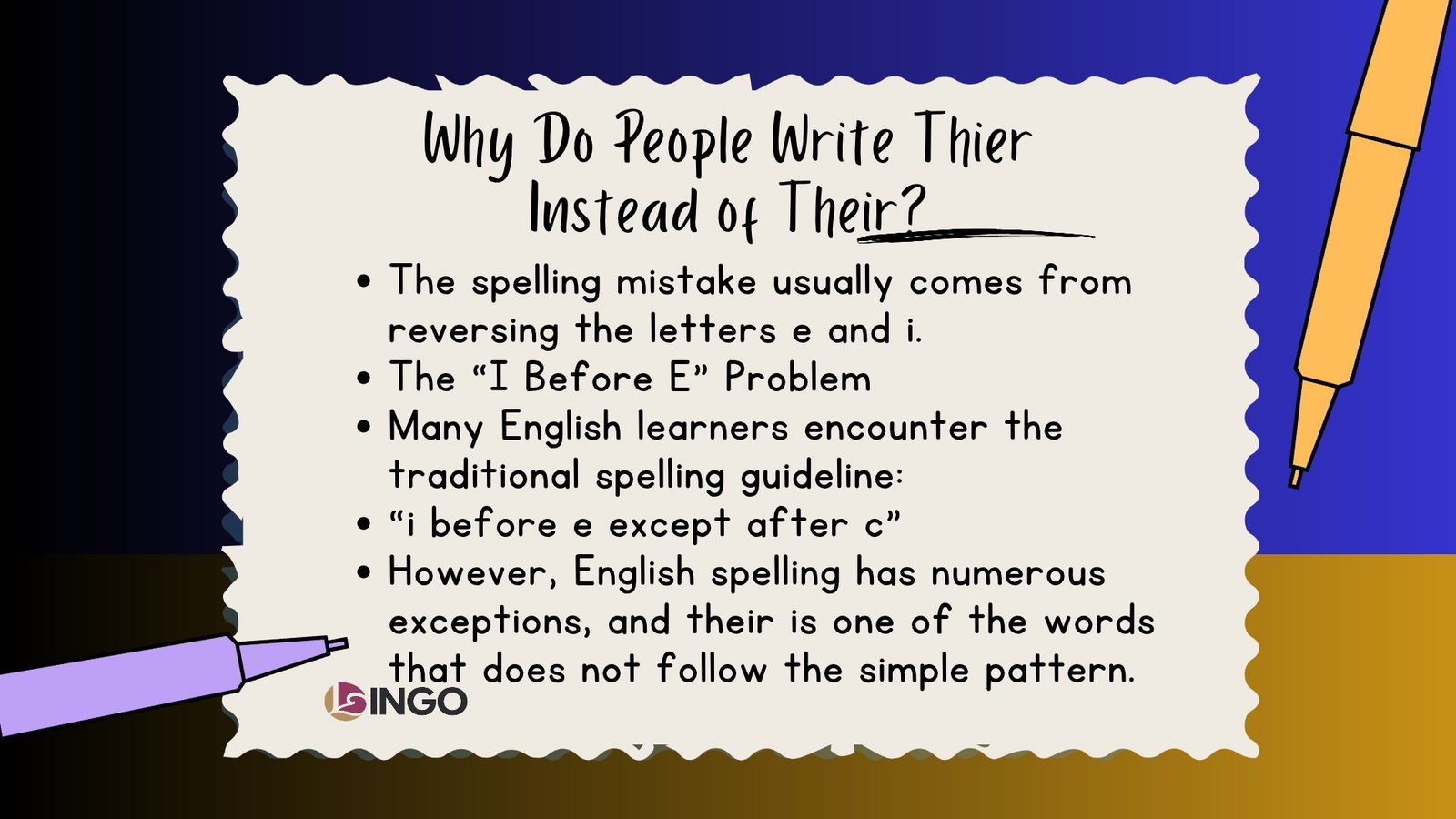 Why Do People Write Thier Instead of Their