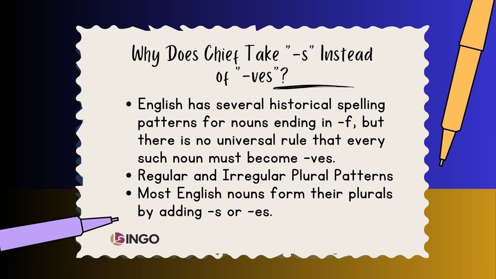 Why Does Chief Take s Instead of ves