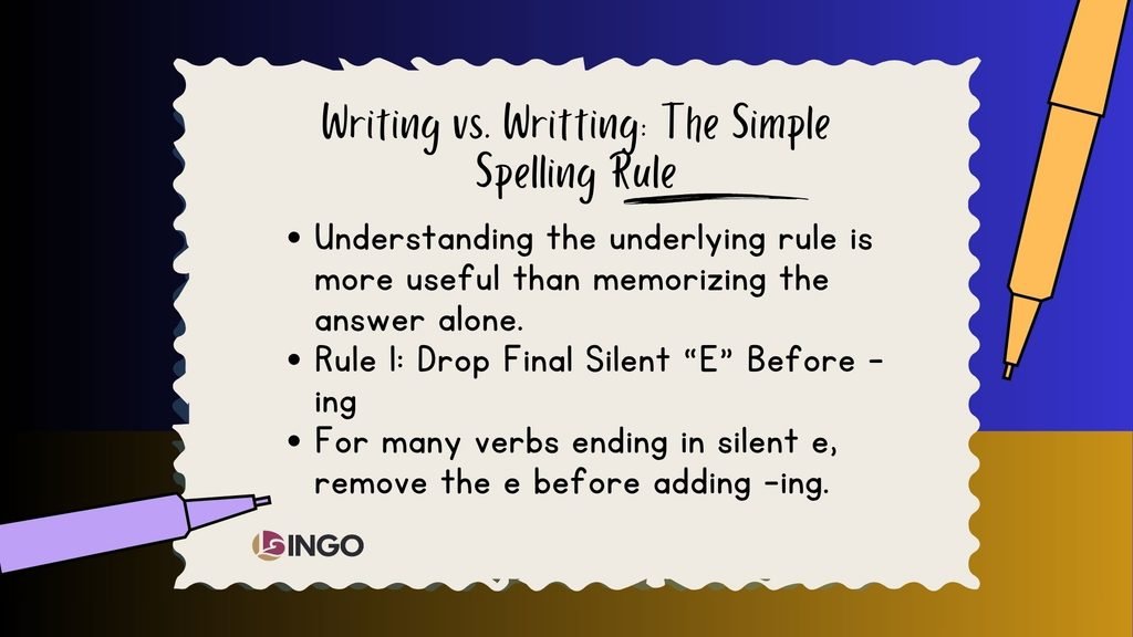 Writing vs. Writting The Simple Spelling Rule