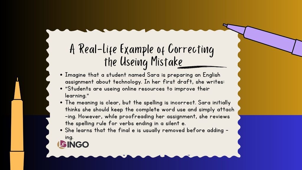 A Real Life Example of Correcting the Useing Mistake